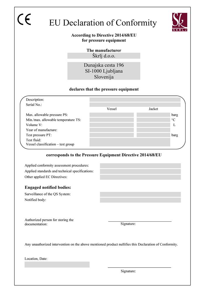 Declaration of Conformity