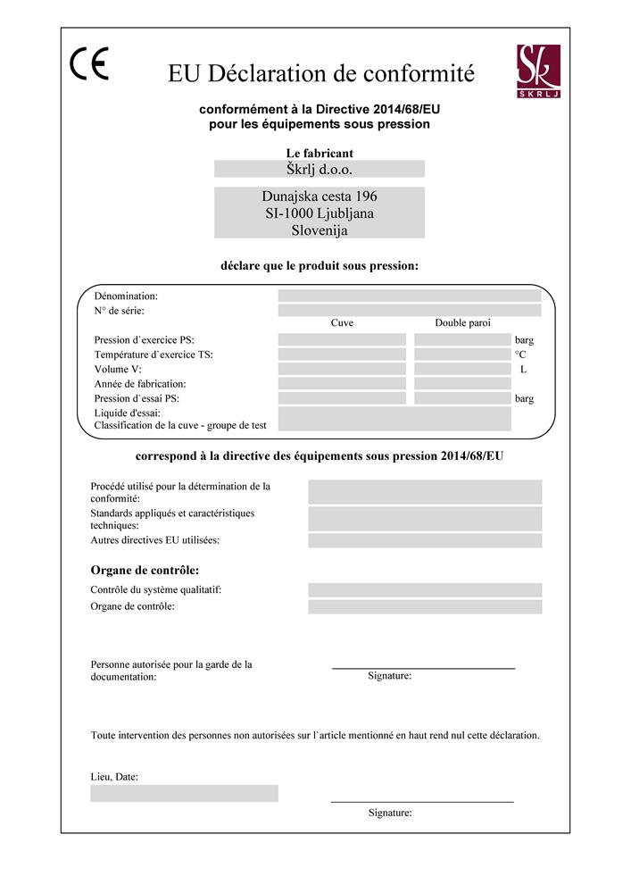 Déclaration de conformité